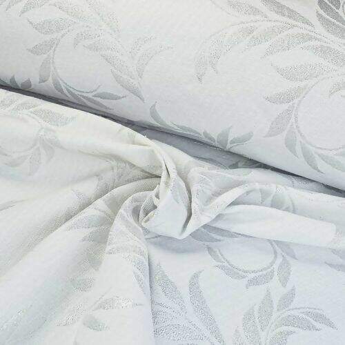 Tecido Jacquard Lurex Ramos Prata - 0,50x1,40m