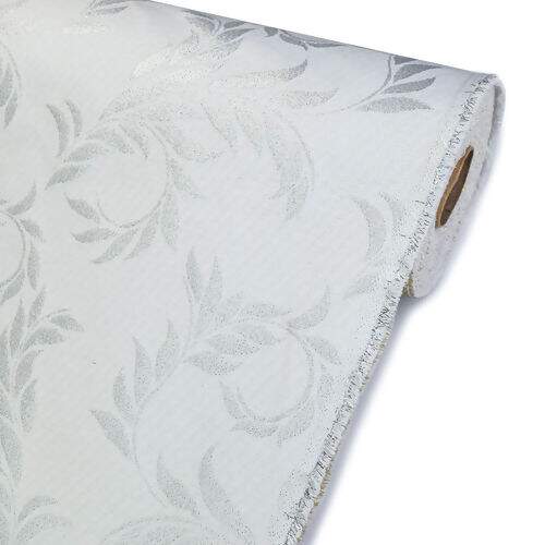 Tecido Jacquard Lurex Ramos Prata - 0,50x1,40m