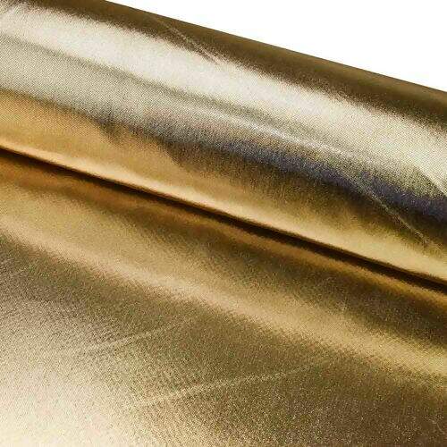 Tecido Lamê Laminado Nova York 1,00x1,50 mt Cor:I03 Dourado Fundo Preto