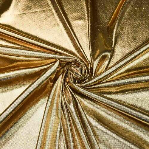 Tecido Lamê Laminado Nova York 1,00x1,50 mt Cor:I03 Dourado Fundo Preto
