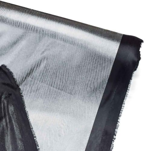 Tecido Lamê Laminado Nova York 1,00x1,50 mt Cor:D14 Prata Fundo Preto