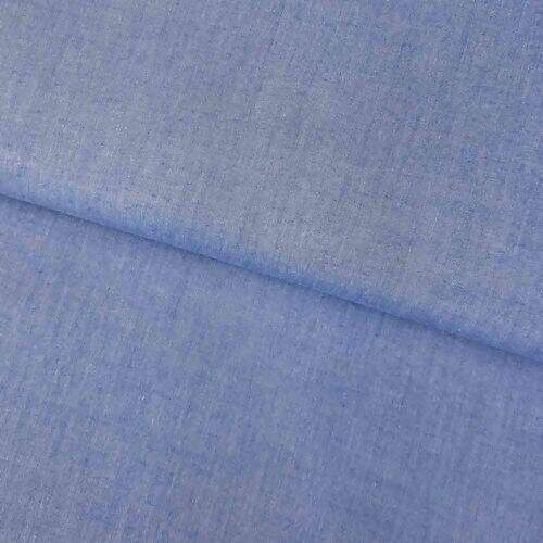 Tecido Chambray Liso Fio Tinto 100% Algodão 0,50x1,50m Cor:1079 Azul Médio