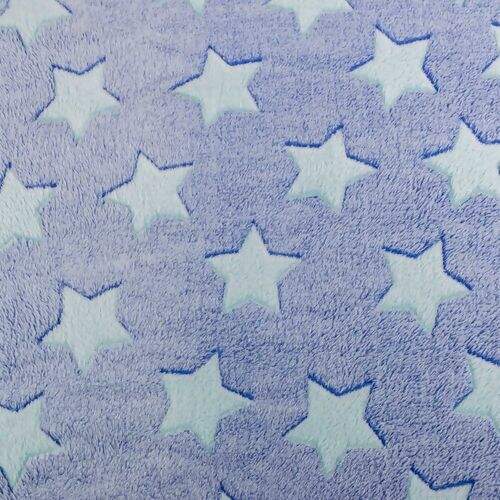 Tecido Manta Soft Estampado (Meio Metro) - Estrelas Azul