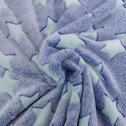Tecido Manta Soft Estampado (Meio Metro) - Estrelas Azul