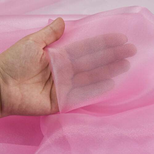 Tecido Organza Cristal Rosa Bebê - 1 Metro