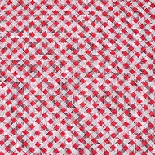 Tecido Popeline 100% Algodão (Meio Metro) - Xadrez Vermelho e Branco