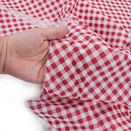 Tecido Popeline 100% Algodão 1,00x1,40m - Xadrez Vermelho