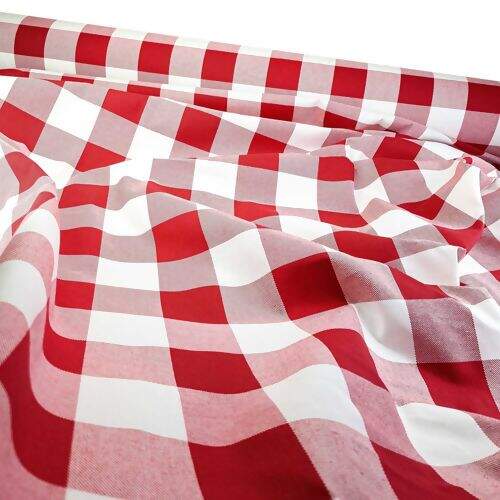 Tecido Grosso Decoração Xadrez Vermelho 100% Algodão 1x1,60m