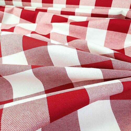 Tecido Grosso Decoração Xadrez Vermelho 100% Algodão 1x1,60m