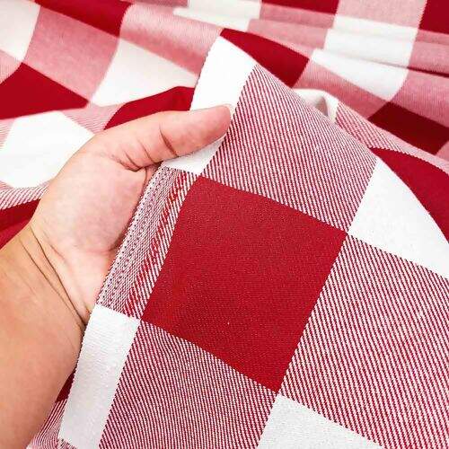 Tecido Grosso Decoração Xadrez Vermelho 100% Algodão 1x1,60m