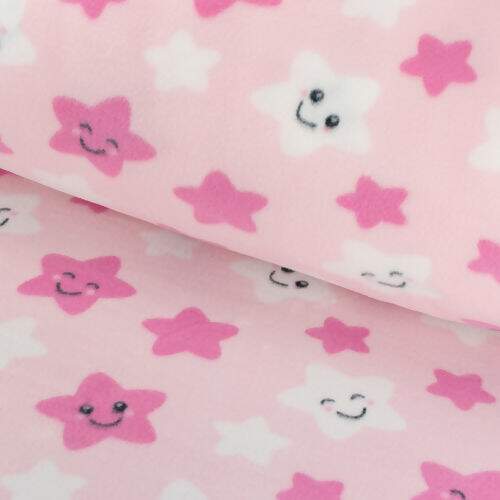 Tecido Soft Estampado 0,50x1,60m Cor:Estrelas Rosas