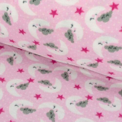 Tecido Soft Estampado 0,50x1,60m Cor:Céu Rosa