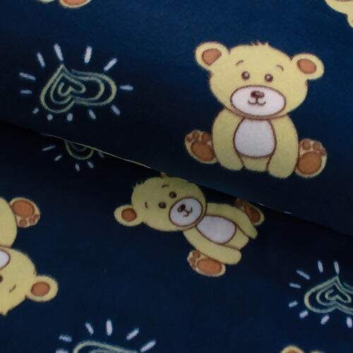 Tecido Soft Estampado 0,50x1,60m Cor:Urso Marinho