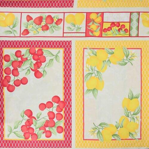 Tecido de Algodão Estampado (62 cm) - 2643 Coleção Frutas Realistas Jogo Americano