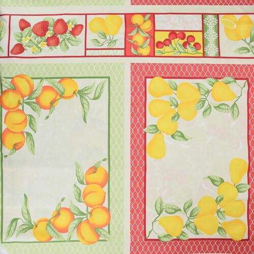 Tecido de Algodão Estampado (62 cm) - 2643 Coleção Frutas Realistas Jogo Americano