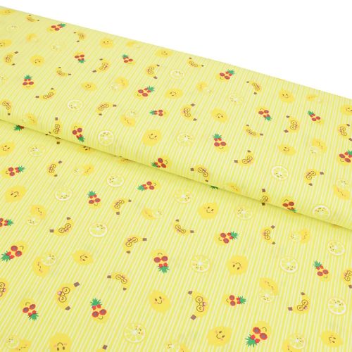 Tecido de Algodão Estampado (Meio Metro) - 2627 Coleção Frutinhas Amarelas