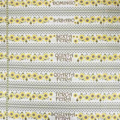 Tecido de Algodão Estampado (60 cm) - 2628 Semaninha Girassol