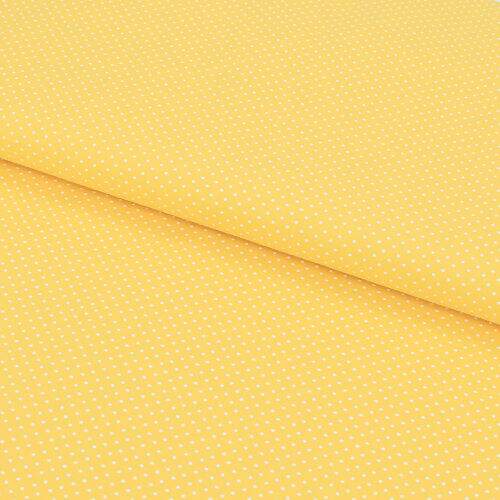 Tecido de Algodão Estampado (Meio Metro) - Poá Amarelo/Branco