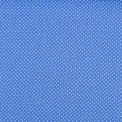 Tecido de Algodão Estampado (Meio Metro) - Poá Azul Celeste e Branco