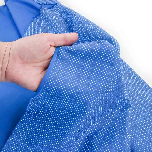 Tecido de Algodão Estampado (Meio Metro) - Poá Azul Celeste e Branco