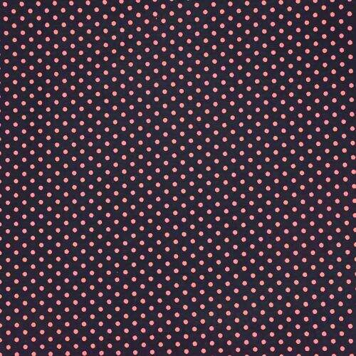 Tecido de Algodão Estampado (Meio Metro) - Preto e Bola Vermelho