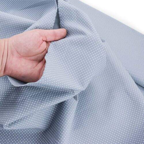 Tecido de Algodão Estampado (Meio Metro) - Poá Cinza e Branco