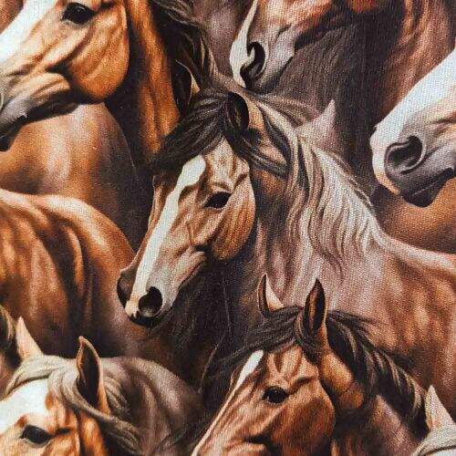Tecido de Algodão Estampa Digital (Meio Metro) - Cavalos