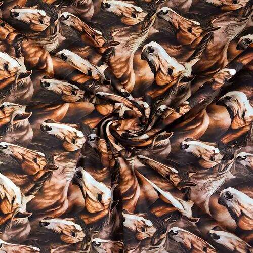 Tecido de Algodão Estampa Digital (Meio Metro) - Cavalos