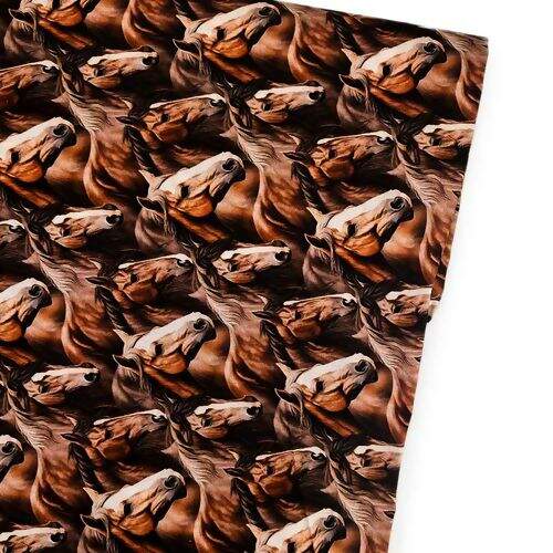 Tecido de Algodão Estampa Digital (Meio Metro) - Cavalos