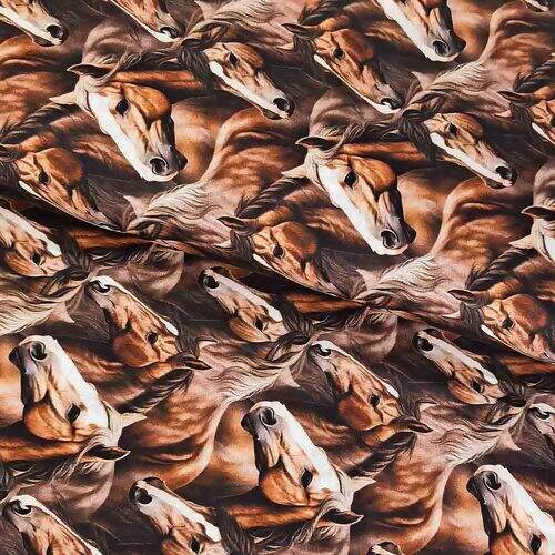 Tecido de Algodão Estampa Digital (Meio Metro) - Cavalos