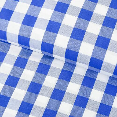 Tecido Xadrez 20mm 100% Algodão Fio Tinto 0,50x1,50m Cor:1127 Azul Royal