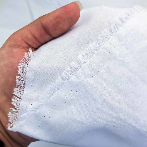 Tecido Tricoline Fio Tinto Liso 0,50x1,50m - 0001 Branco