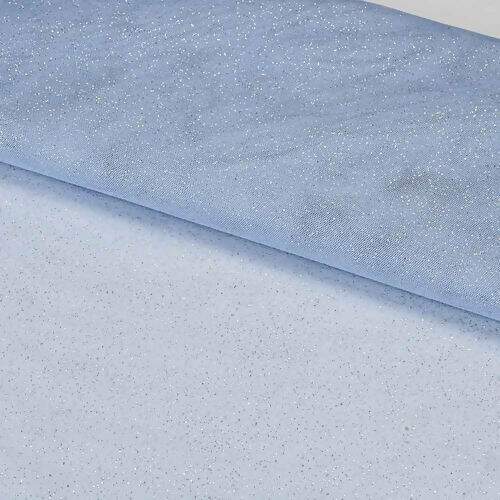 Tecido Tule Glitter 1,60 mt de Largura Azul - 1 Metro