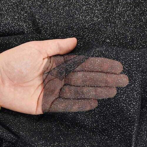 Tecido Tule Glitter 1,60 mt de Largura Preto - 1 Metro