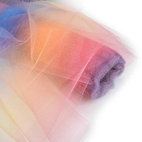 Tecido Tule Multicor Degradê Unicórnio - 1 Metro