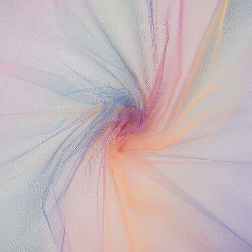 Tecido Tule Multicor Degradê Unicórnio - 1 Metro