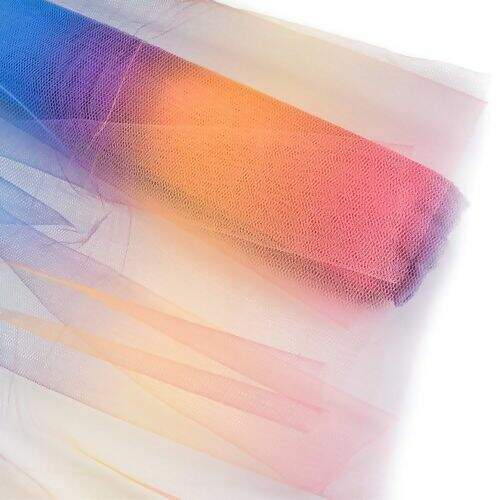 Tecido Tule Multicor Degradê Unicórnio - 1 Metro