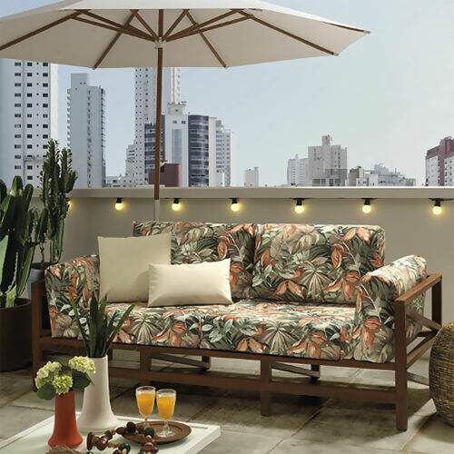 Tecido Waterblock Estampado (Meio Metro) - Folhagem Multicores