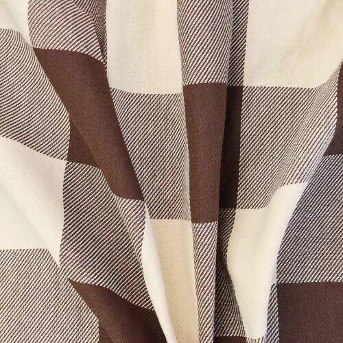 Tecido Grosso Decoração Xadrez Marrom e Bege 100% Algodão 1x1,60m