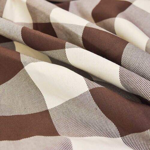 Tecido Grosso Decoração Xadrez Marrom e Bege 100% Algodão 1x1,60m