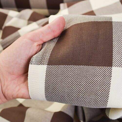 Tecido Grosso Decoração Xadrez Marrom e Bege 100% Algodão 1x1,60m