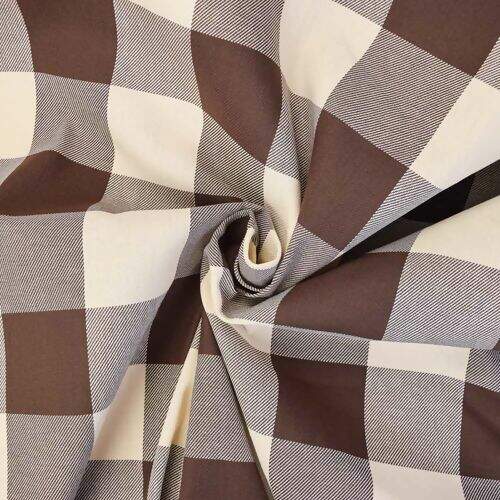 Tecido Grosso Decoração Xadrez Marrom e Bege 100% Algodão 1x1,60m