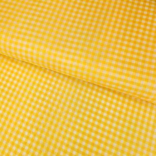 Tecido Xadrez 05mm 100% Poliéster - 1 Metro Cor:01 Amarelo