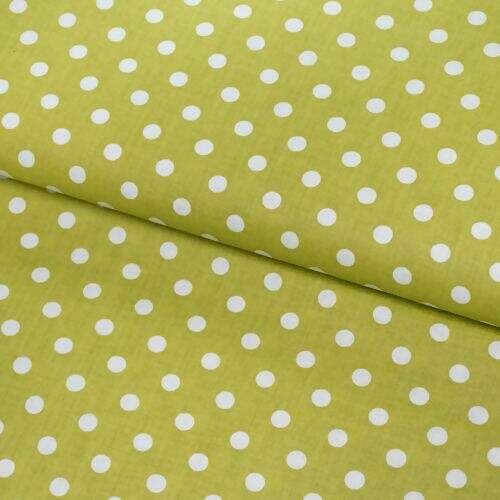 Tecido de Algodão Estampado (Meio Metro) - Verde e Bola Branca