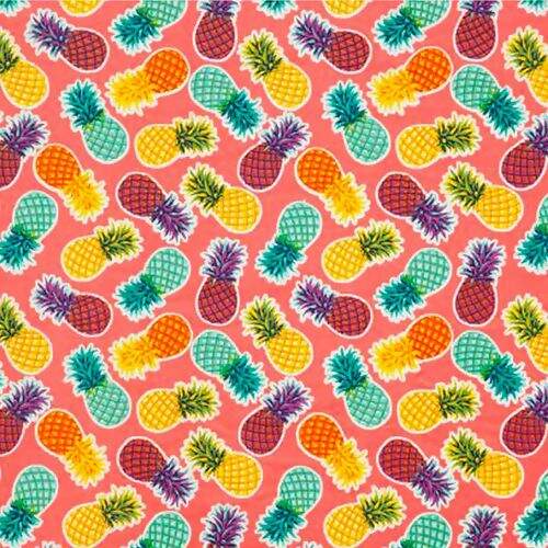 Tecido de Algodão Estampado 50 x 150 cm - Abacaxis