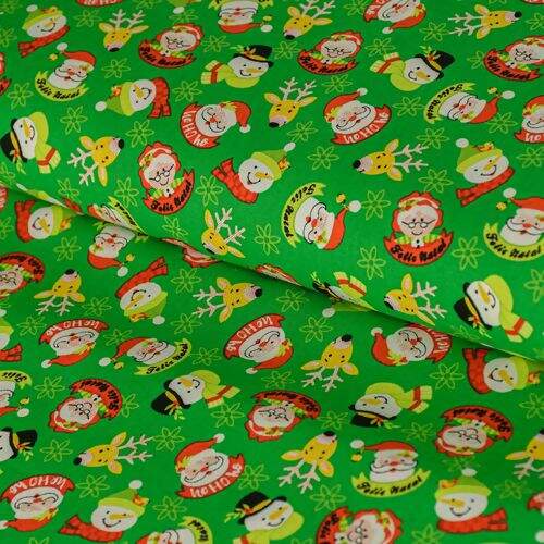 Tecido de Algodão Estampado (Meio Metro) - 2300 Natal Friends Feliz Natal