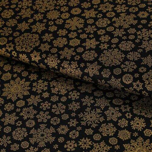 Tecido de Algodão Estampado (Meio Metro) - 2312 Natal Flocos de Neve Preto