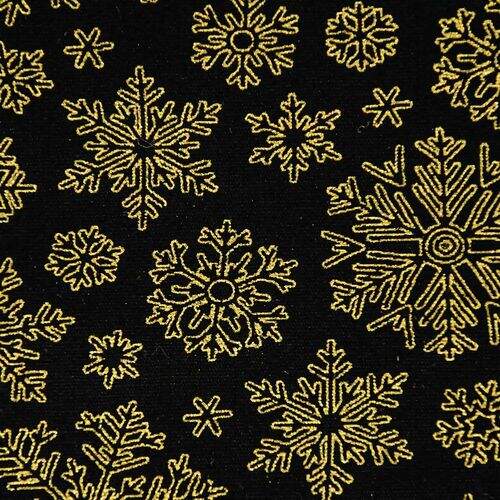Tecido de Algodão Estampado (Meio Metro) - 2312 Natal Flocos de Neve Preto
