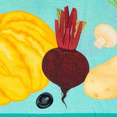 Tecido de Algodão Estampa Digital (Meio Metro) - Barrado Frutas e Legumes