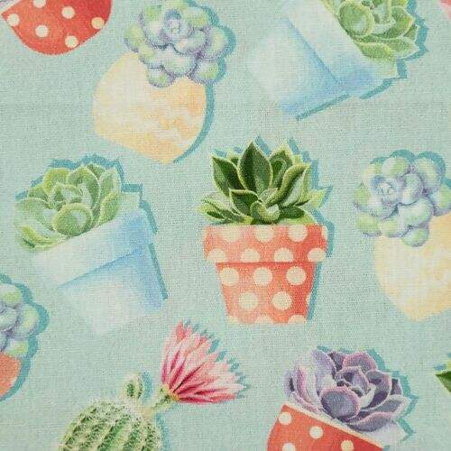 Tecido de Algodão Estampa Digital (Meio Metro) - Enfeites Suculentas